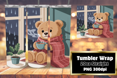 PLAYFUL PNG for 20oz Tumbler , Cute Bear Product Image 1