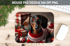 Christmas Cute Dog Mouse Pad Sublimation - Animal PNG Design Product Image 1
