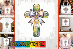 Joyful Sublimation TSHIRT Designs, Cross and Bow Product Image 1