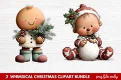 Whimsical Christmas Clipart | Cute Festive Holiday PNG Product Image 1