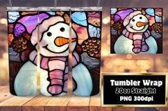 Snowman 3D Wrap Stained Glass Design Product Image 1