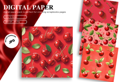 Cherry Background Fresh Fruit Wallpaper Gift Wrap_103 Product Image 1