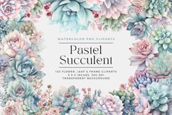 103 Pastel Succulent Watercolor Clipart Flowers Product Image 1
