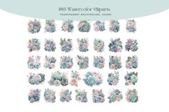 103 Pastel Succulent Watercolor Clipart Flowers Product Image 4