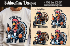 Funny Sarcastic quotes Retro biker turkey PNG Sublimation Product Image 1