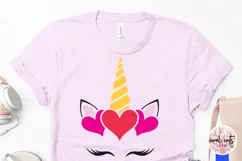 Unicorn Face Valentine - Unicorn SVG EPS DXF PNG Product Image 3