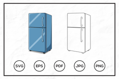 HVAC Service Cartoon Character Repairing Refrigerator Product Image 1