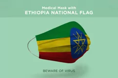 Medical Mask with eritrea estonia ethiopia fiji Nation Flags Product Image 4