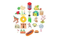 England icons set, cartoon style Product Image 1
