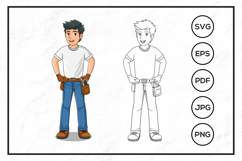 Technician Cartoon Character Design Illustration Product Image 1