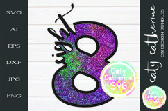 8 Eight Years Old Birthday SVG Cut File Product Image 1