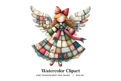 Patchwork Angel Clipart PNG Quilted Fabric Product Image 1