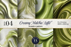 Matcha Latte Swirl Pattern, Creamy Matcha Abstract Paper Product Image 1