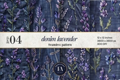 Embroidered Denim Digital Paper| Floral Denim Pattern Product Image 1