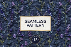 Embroidered Denim Digital Paper| Floral Denim Pattern Product Image 3