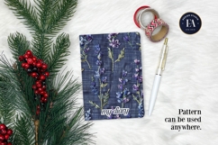 Embroidered Denim Digital Paper| Floral Denim Pattern Product Image 4