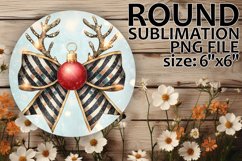 Radiant Circle Car Coasters PNG, Holiday Bow Product Image 1