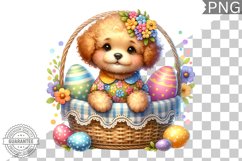 Easter Dog Sublimation - Easter Clipart PNG Design Product Image 1