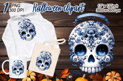 Cute blue Halloween monster clipart t shirt designs png Product Image 2