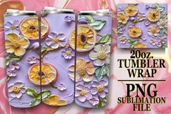 3D Flower and Fruit Tumbler Art Product Image 1