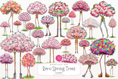 Quirky Rero Spring Trees Clipart Product Image 1