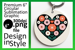 Dynamic Round Design for Sublimation , Flowers Heart Product Image 1