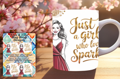 Bold 15oz Mug Wrap Png Design , Just A Girl Product Image 1