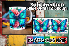 Serene moments 11oz 15oz sublimation wrap, Butterfly Product Image 1