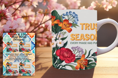 SLEEK 11oz PNG Mug Wrap Artwork , Flower Quote Product Image 1