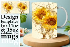 Oceanic Tranquility: Floral Water Design Mug Wrap Product Image 1