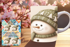 Creative 15oz Mug Wrap Png Artwork , Snowman Product Image 1