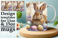 Joyful Spring Bunny Mug Sublimation 15oz Product Image 1
