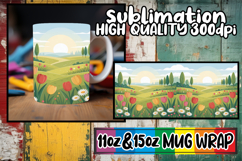 Blissful days 11oz 15oz mug wrap, Spring Product Image 1