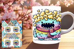 Modern 11oz Mug Wrap Png Template , Monster Product Image 1