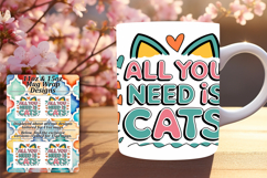 Chic 11oz Mug Wrap Png Design , Cat Quote Product Image 1