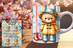Happy 11oz Mug Wrap Png Template , Teddy Bear Product Image 1