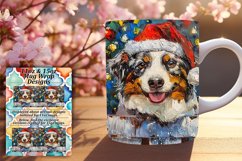 Peeking Dog Sublimation Design Winter Holiday Mug Wrap 11oz Product Image 1