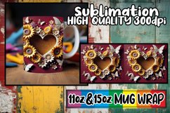 Blissful memories 11oz 15oz mug wrap, 3D Heart Product Image 1