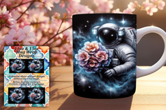 Whimsical 15oz Mug Wrap Png Artwork , Astronaut Product Image 1