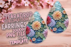 3D Flower Hole for Teardrop Earrings Sublimation Teardrop Product Image 1