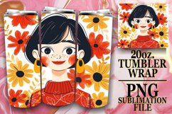 Lovely Watercolor Floral Tumbler Wrap 20oz Product Image 1
