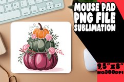 Delightful Autumn Pumpkin with Flower Mouse Pad Product Image 1