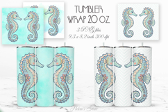 Cute ocean seahorse pastel straight tumbler 20oz wrap design Product Image 1