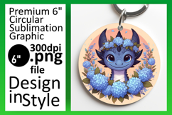 Bright Round Design Keychain Template , Dragon Product Image 1