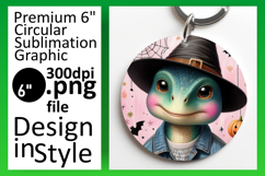 Creative Circle PNG Car Coaster Template , Halloween Dino Product Image 1