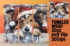 Festive Winter Tumbler Wrap Christmas Peeking Dog Design Product Image 1