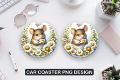 Koala Girl Car Coaster Sublimation| Animal Coaster PNG Product Image 1