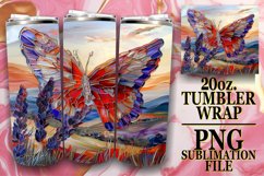 Colorful Sparkly Butterfly Design for 20oz Product Image 1