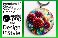 Artful Round Design Coaster PNG , Flowers Product Image 1