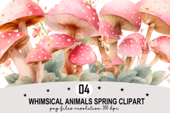 Whimsical Animals Spring Clipart Watercolor png Product Image 1